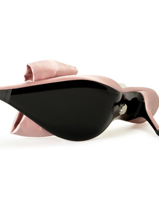 Versace Women's Dusty Rose & Silver Color Medusa Heeled Sandals Shoes US 6 IT 36 - Picture 6 of 8